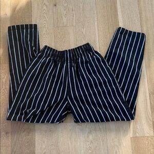 Black and White Striped Cookman Chef Pants